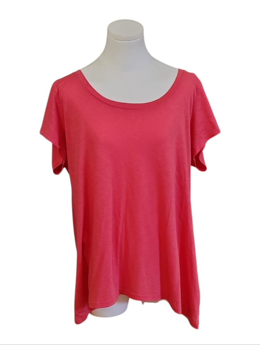 Garnet Hill Pima Cotton Coral Salmon Pink Soft Lightweight Drapey Tee Size XL